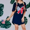 God Bless America Bow T-Shirt Dress | S - 3XL Southern Bliss