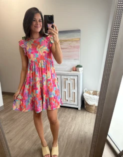 Ruffled Sleeve Dress | S - 3X