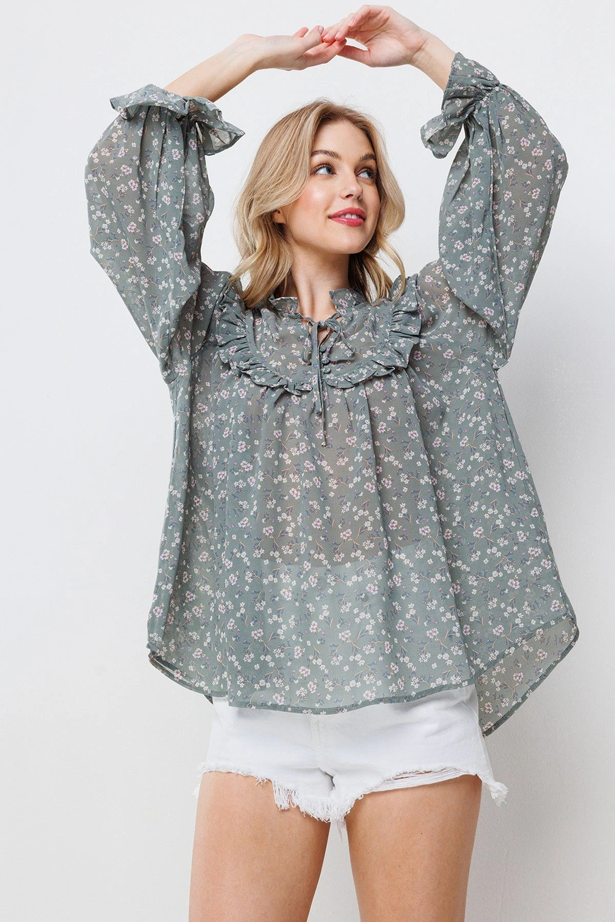 Floral Print Blouse Top | S - L Ces Femme 4 Floral Print Blouse Top | S - L Ces Femme - Image 2