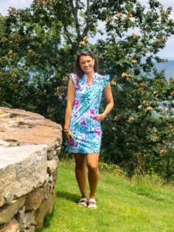 Sasha Pleated Cap Sleeve Shift Dress SPF 50 | XS-XL -Bee Cool Store 22be774d386794d1daf93190b90d25bc