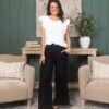 High-Waisted Light Weight Woven Crinkle Pull On Pant | S-3X -Bee Cool Store 264b6764889ef12c3c00a5e0043873bb