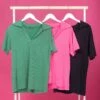 Raised Rib V-Neck Polo Collar Top | S-3X -Bee Cool Store 294e5aec4d4b69e47d833208fc795ca7