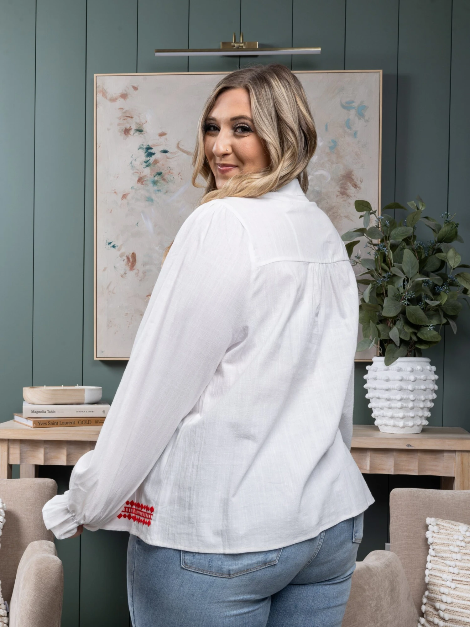 Embroidered Long Sleeve Top | S - 3X 7 Embroidered Long Sleeve Top | S - 3X - Image 5