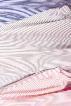 Pinstripe Seersucker Button Front 3/4 Dolman Blouse | S-2XL -Bee Cool Store 34329d9d51d88299eb952b8a51d21fa8