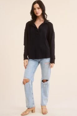 Collared Knit Top | S - L -Bee Cool Store 3a850494b37f336e868d43aff77d3d05