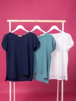 Short Sleeve Top With Detailed Sleeves | S - L