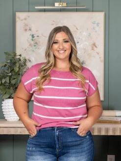 STACCATO Wide Crew Neck Short Sleeve Stripe Pullover Sweater | S-L 7 STACCATO Wide Crew Neck Short Sleeve Stripe Pullover Sweater | S-L -Bee Cool Store 51a4ec01885d04e1ec167e36c848c422