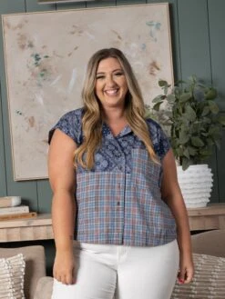 Short Sleeve Mix Print Button Up Top | S-L -Bee Cool Store 543376c53064f00fabfddf0a0b094c3c