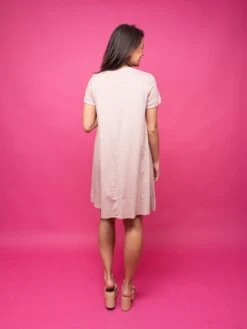 Short Sleeve Round Neck Cotton Dress W/ Ribbing | S - XL -Bee Cool Store 5559252afc1a66e397c628246c49f31c
