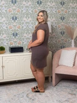 Bead Trimmed Wash Effect T-Shirt Dress | S - L *Final Sale -Bee Cool Store 60d4acdded771629afc7bca825c6237d