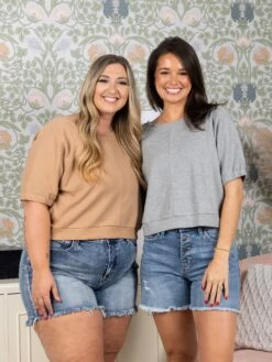 Short Sleeve Terry Knit Top | S-L