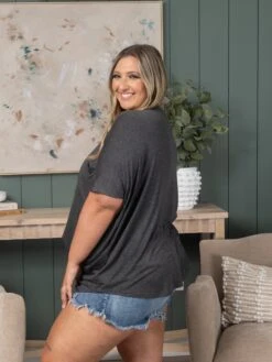 Oversized V-Neck Short Sleeve Top | S - XL -Bee Cool Store 6e594e6b9cb9cb840d189f89f479235a