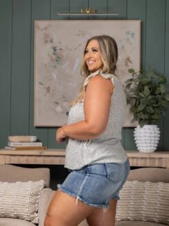 Ditsy Floral Print Top W/ Mini Ruffle And Front Tassel Tie | S-L -Bee Cool Store 704d49352c320ffb5dd65bcc98e6b11a