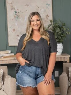 Oversized V-Neck Short Sleeve Top | S - XL -Bee Cool Store 758bbd49fe73632400da92929f726475