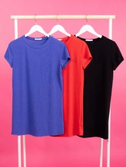 Short Sleeve Crepe Hacci Shift Dress | S-L