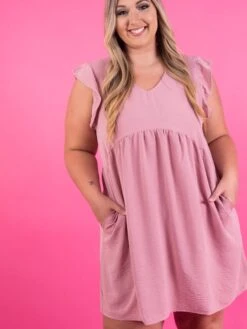 V-Neck Flutter Sleeves Babydoll Airflow Dress | S - XL -Bee Cool Store 8195f950eab56364d4e81429f6e78ed6