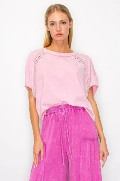 J. Her Mineral Wash Floral Trim Top | S - XL -Bee Cool Store 822c29e141e2352e93f9aa6f325384cc