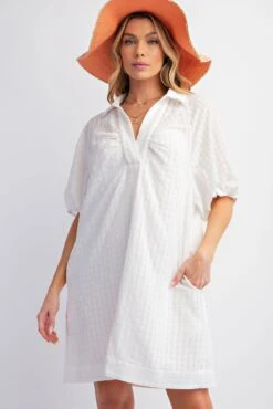 Textured Woven Loose Fit Dress | S - L