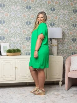 Airflow Solid Color Split Neck Shift Dress | S-3X -Bee Cool Store 85582dd6e8ba6f142f0a8c6d7b99222b