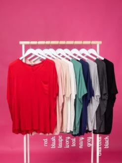 Oversized V-Neck Short Sleeve Top | S - XL