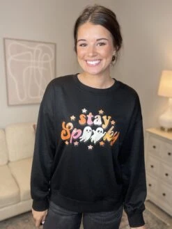 Stay Spooky Long Sleeve Graphic Sweatshirt | S - 2XL