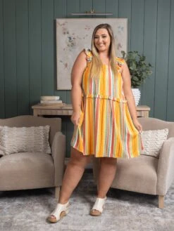 Multicolored Mini Dress | S - 3X