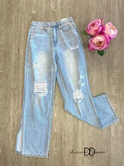 Wide Leg Pants With High Side Slit *Final Sale*