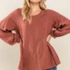 Round Neck Back Tie Flare Blouse | S - 3XL
