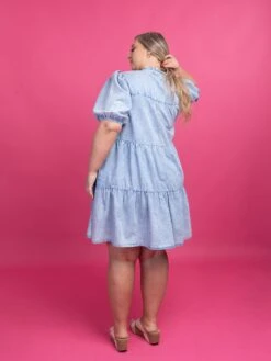 Washed Denim Button Up Mini Dress W/ Short Puff Sleeves | S-3X -Bee Cool Store BMw9CWb97n9PMCQqKgqR9poHE1ZiO3FwdY6rcJyG