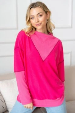 Mixed Media Mock Neck Top | S - XL White Birch