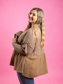 Long Sleeve Round Neck Babydoll Top | S-3X -Bee Cool Store Fdt6WRMvMWstCnhhv2dTks9arHWmfxFvYU4IAVUy