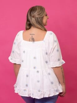 Daisy Embroidered Square Neck Balloon Sleeve Top | S - 3XL -Bee Cool Store FxHE514FgzVFDVQxqfrQubhMTbULMJmtlLQRto3K