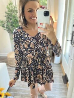 Long Sleeve Tiered Print Top | S - 3XL -Bee Cool Store JOOKTm4alRNUaonUy1gF0hpwabxQuz1NCDvQiPfv