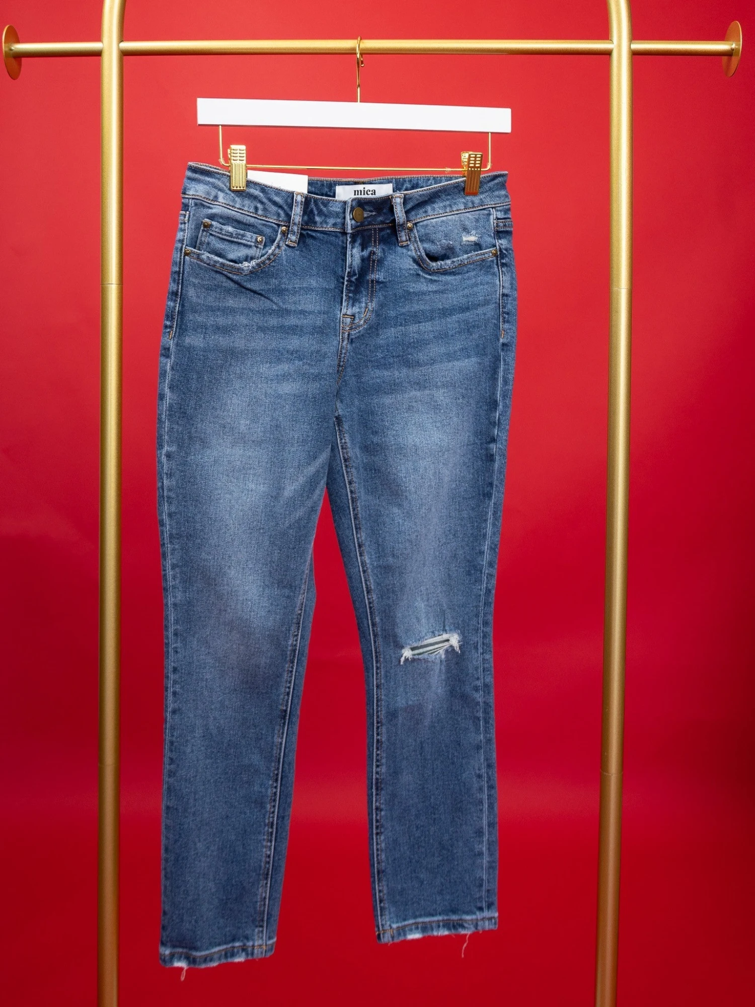 Mid-Rise Slim Fit Crop Jeans W/ Distressing | 0 - 15 3 Mid-Rise Slim Fit Crop Jeans W/ Distressing | 0 - 15