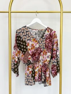 Floral Print V Neck Long Sleeve Wrap Top | S - L -Bee Cool Store LVwG660WuUVzB7dxobNUhzgvKeQEDvjsOLnpu6Bk