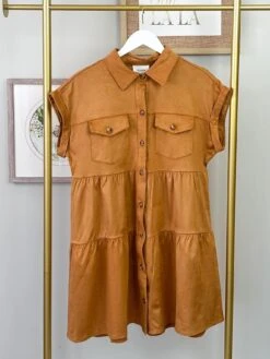 Tiered Suede Dress | S-3X