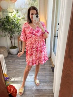 Patterned Short Sleeve Dress | S - L *Final Sale*