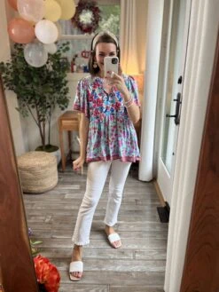 Mixed Print Smocked Shoulder Top | S - L -Bee Cool Store MEHAEJgsPSpT9Cw61i6YXhSQ0tBQ9Ek8bbekZBuM