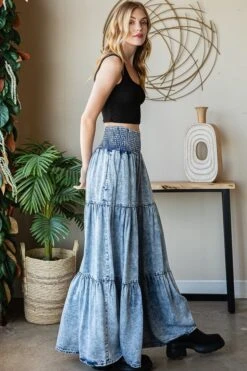 Oli & HaliWashed Tercel Tiered Wide Leg Pants | S-XL -Bee Cool Store NDiBidie6Bo7xNFTDr1khtCL6BedNKdKnwAY1Mkn