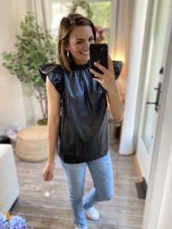 Faux Leather Top | S-3XL