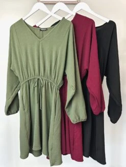 Dolman Long Sleeve Mini Dress |S-3X