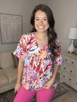Colorful Print Boxy Top | S - L