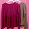 Long Sleeve Round Neck Babydoll Top | S-3X -Bee Cool Store UXcCuMI1jmHe1EtJ7ZlGPt0jlZMCaobA5Z6sBEWT