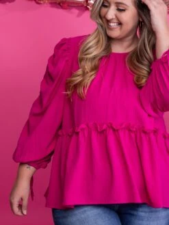 Round Neck Ruffled Waist Babydoll Top W/ Adjustable Sleeves | S-3XL -Bee Cool Store VdUV9Tnc1nsUgHdABaJQGdQKizd45D8W3mBbkgRu