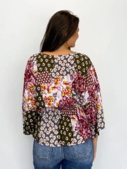 Floral Print V Neck Long Sleeve Wrap Top | S - L -Bee Cool Store Z6Vr359MGcmLjR4lZDX8YjRsdBZEDoz8HQMjSrPt