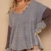 Long Sleeve Babydoll Knit Top | S - L POL
