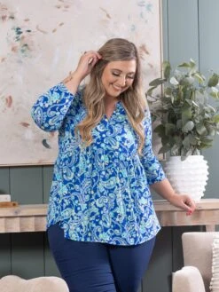 Printed Long Sleeve Top | S - 3X