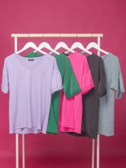 Heimish Raised Rib V-Neck Top | S-3X