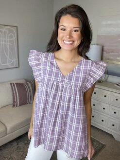 Ruffle Sleeve V-Neck Top | S - 3X *Final Sale*