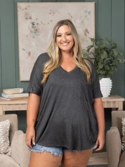 Oversized V-Neck Short Sleeve Top | S - XL -Bee Cool Store afd68a03b4937d7a532023054073af54